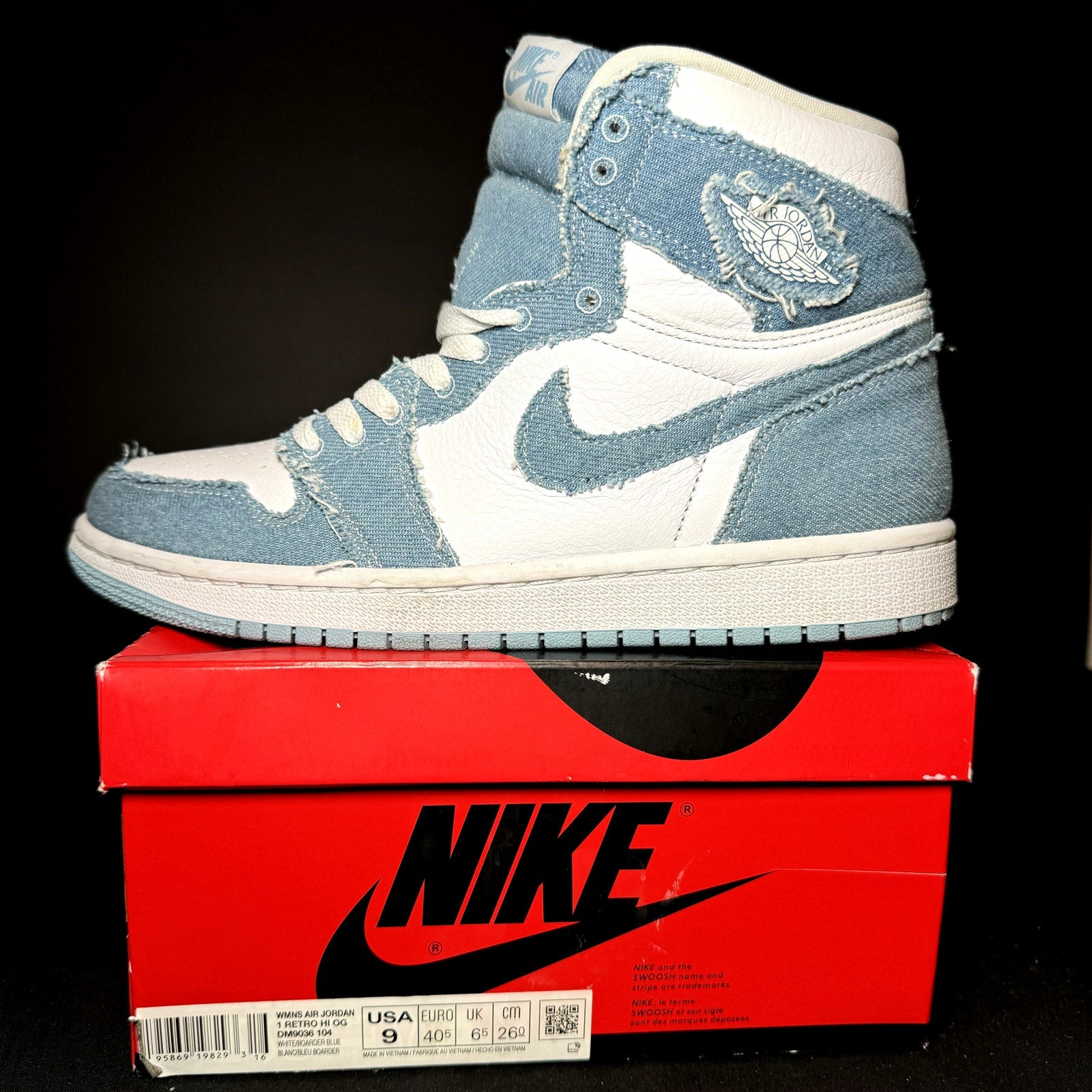 Air Jordan 1 Retro High OG Denim Women's Shoes - Size 9