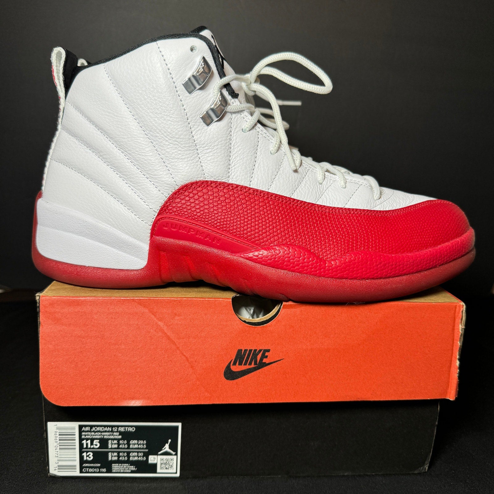 Air Jordan 12 Retro Cherry 2023 Men's Shoes - Size 11.5