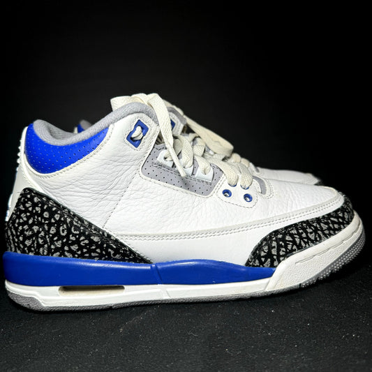 Air Jordan 3 Retro GS Racer Blue Kids Shoes - Size 5.5