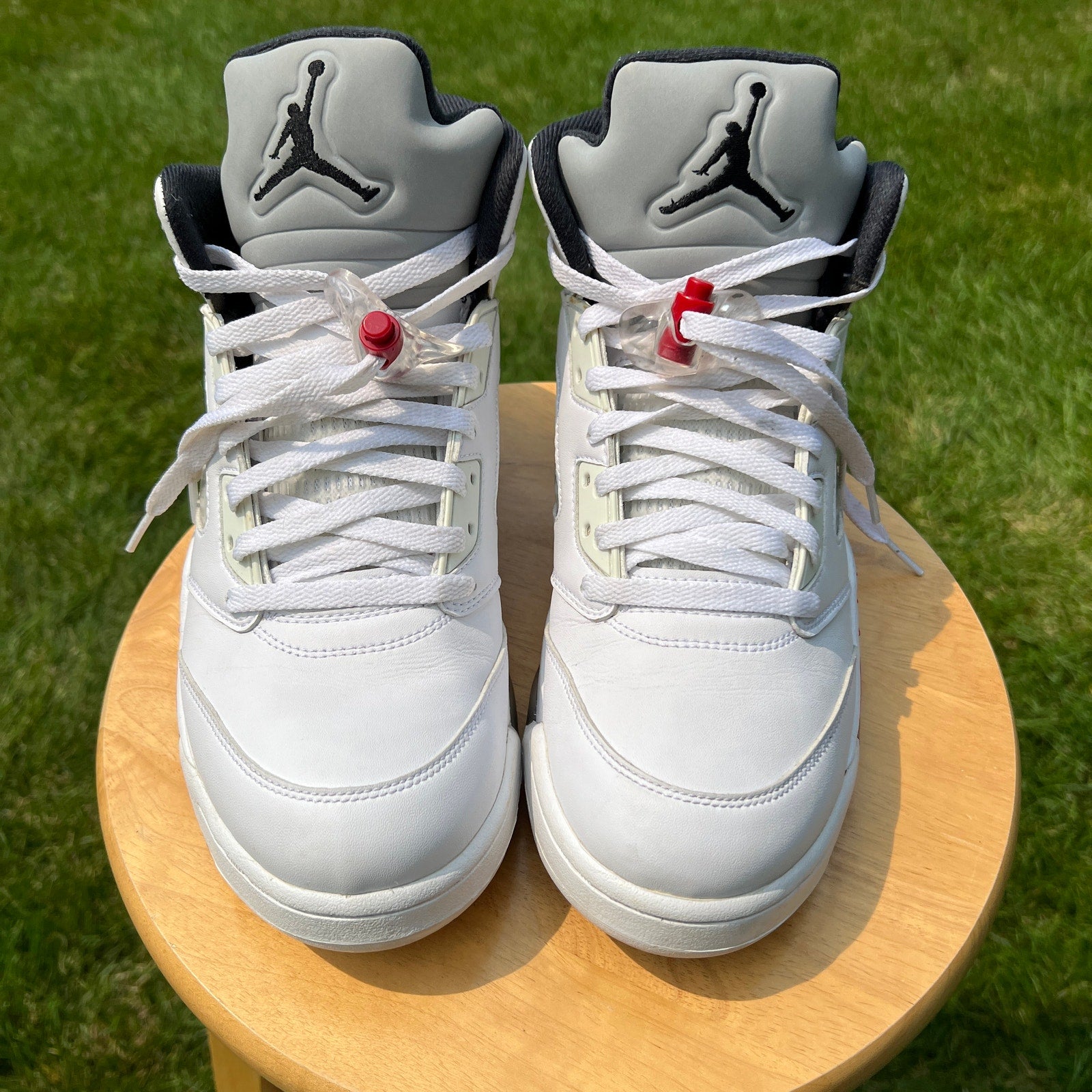 Supreme x Air Jordan 5 Retro White Men's Shoes - Size 10.5