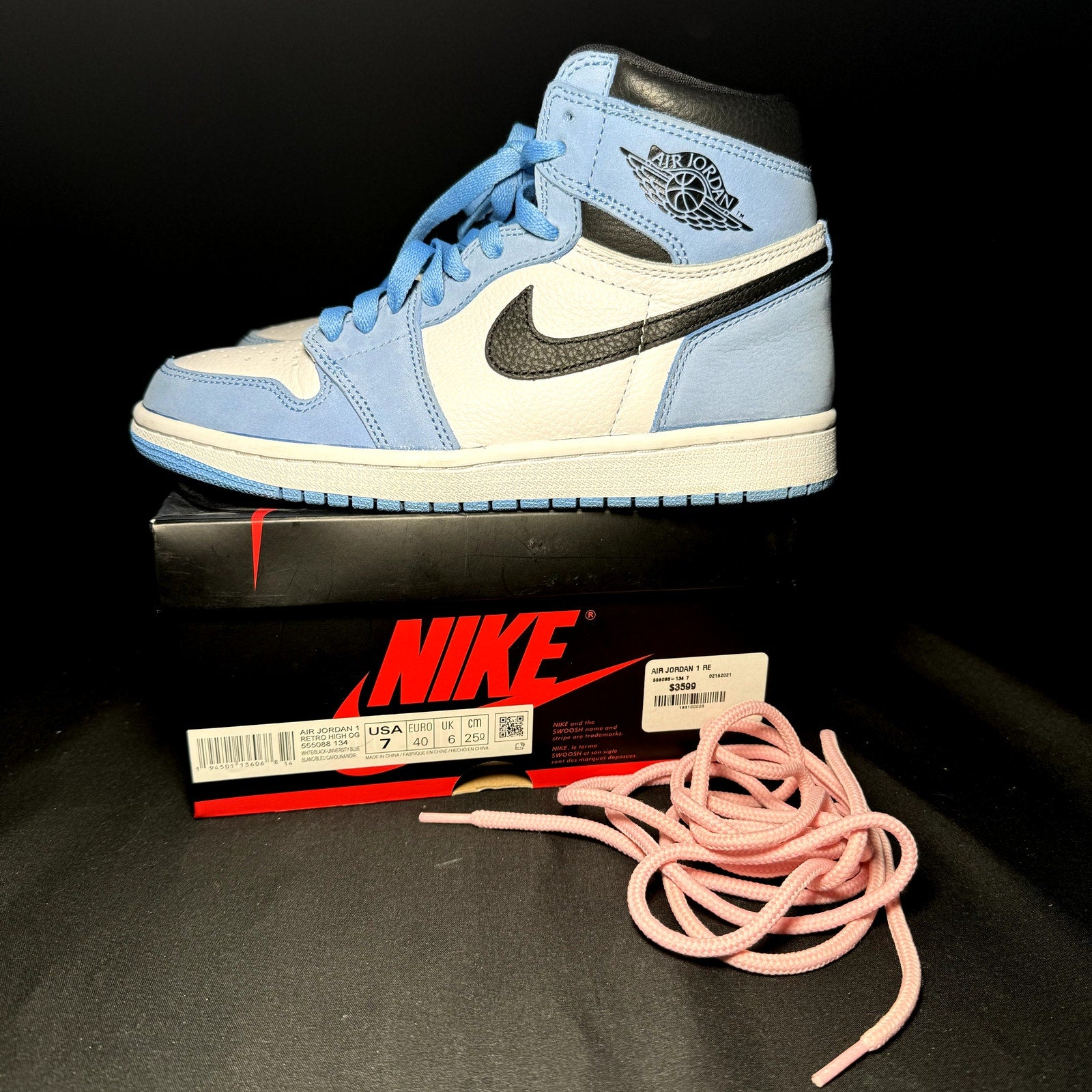 Air Jordan 1 Retro High OG University Blue Men's Shoes - Size 7