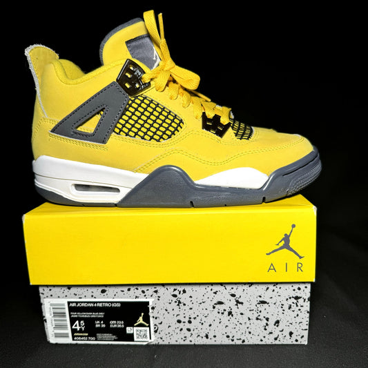 Air Jordan 4 Retro GS Lightning 2021 Kids Shoes  - Size 4.5