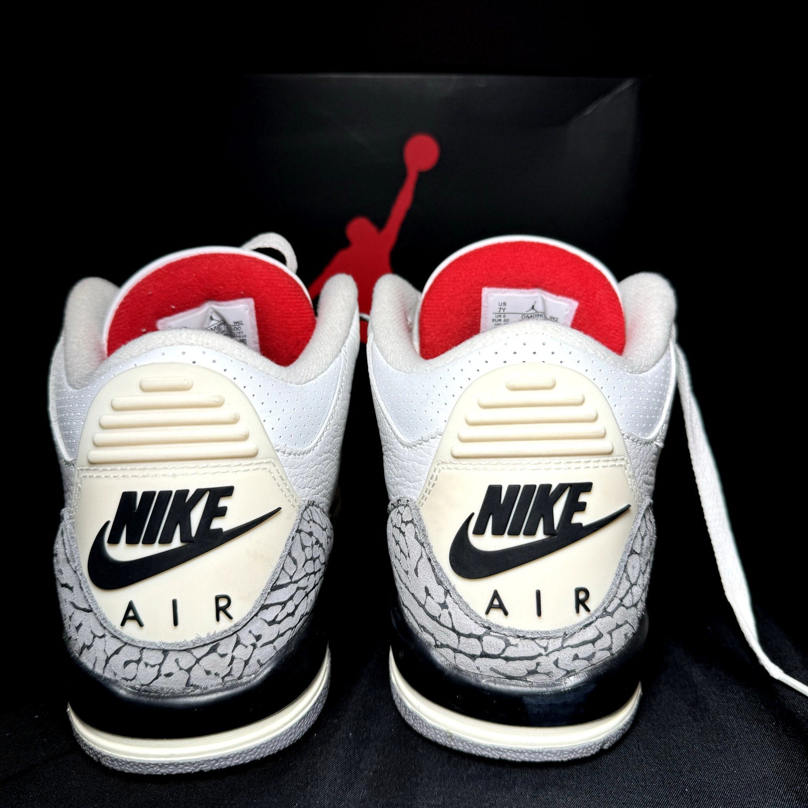 Air Jordan 3 Retro GS White Cement Reimagined Kids Shoes - Size 7