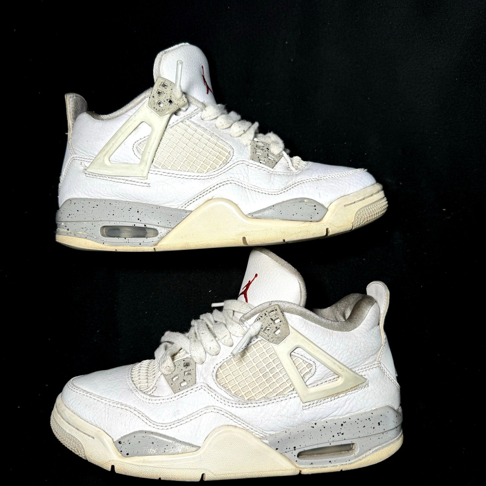 Air Jordan 4 Retro GS White Oreo Kids Shoes - Size 5.5