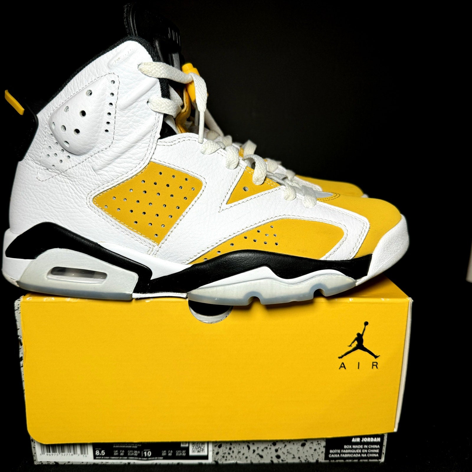 Air Jordan 6 Retro Yellow Ochre Men's Shoes - Size 8.5