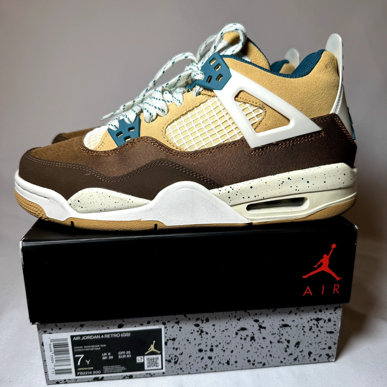 Air Jordan 4 Retro GS Cacao Wow Kids Shoes - Size 7