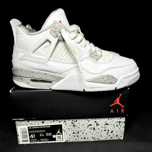 Air Jordan 4 Retro GS White Oreo 2021 Kids Shoes - Size 4.5