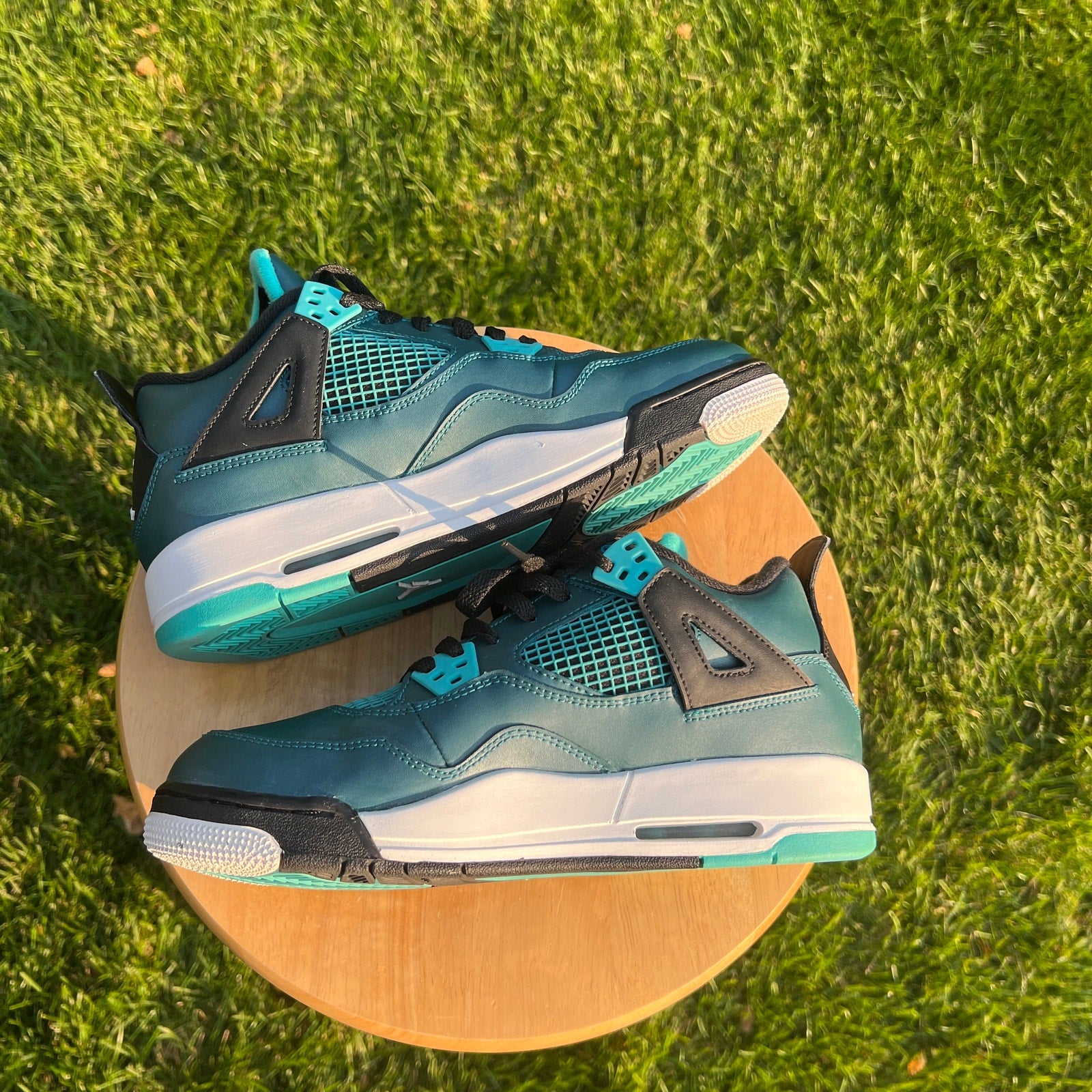 Air Jordan 4 Retro BG Teal Kids Shoes - Size 7